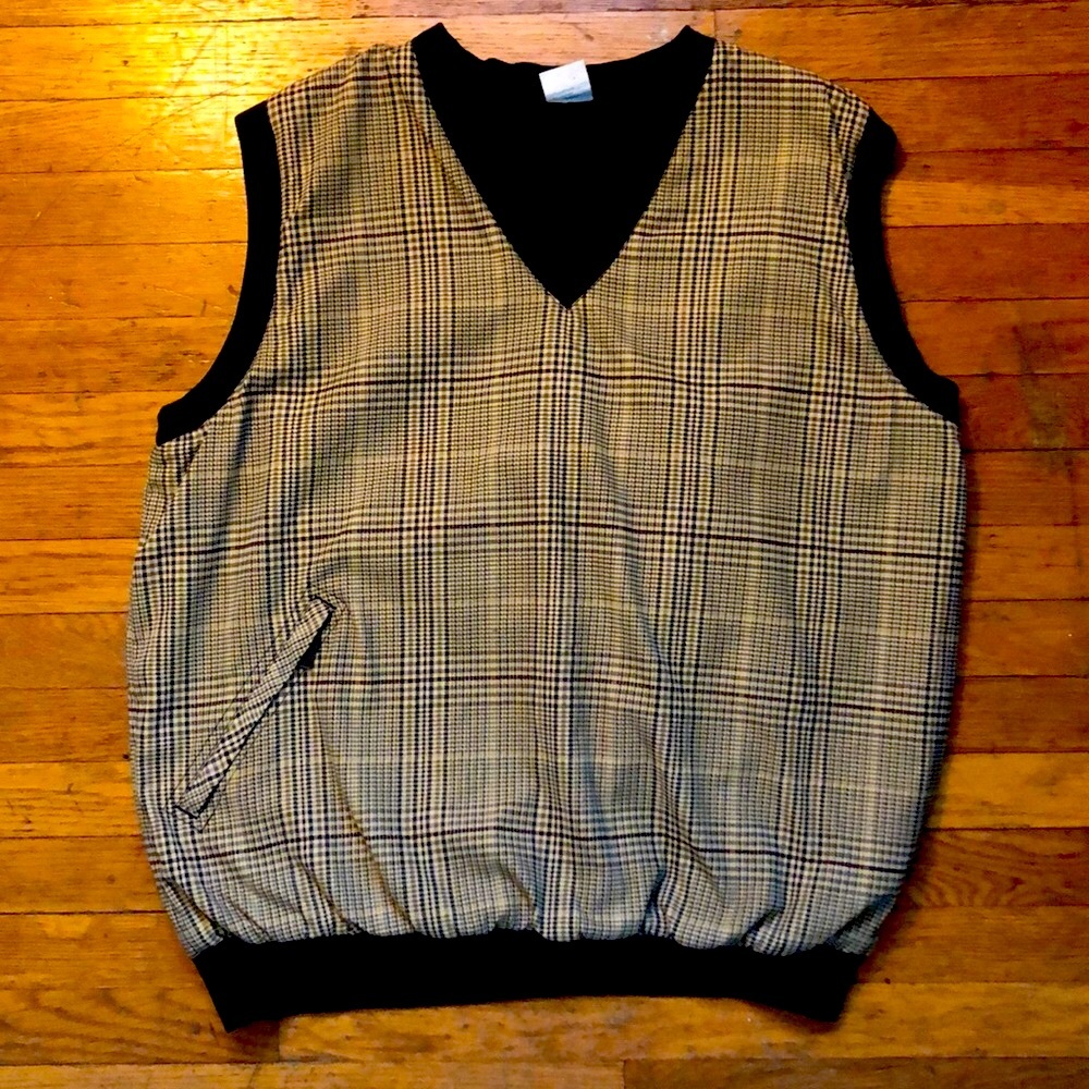 Firethorn Yellow/Black Plaid Sweater Vest